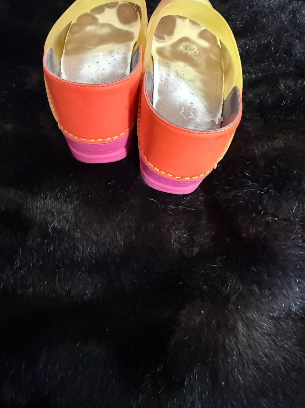 Dansko Translucent Professional Clogs  Sz 6.5 EU 37 Orange Yellow Pink shoes - Picture 4 of 4